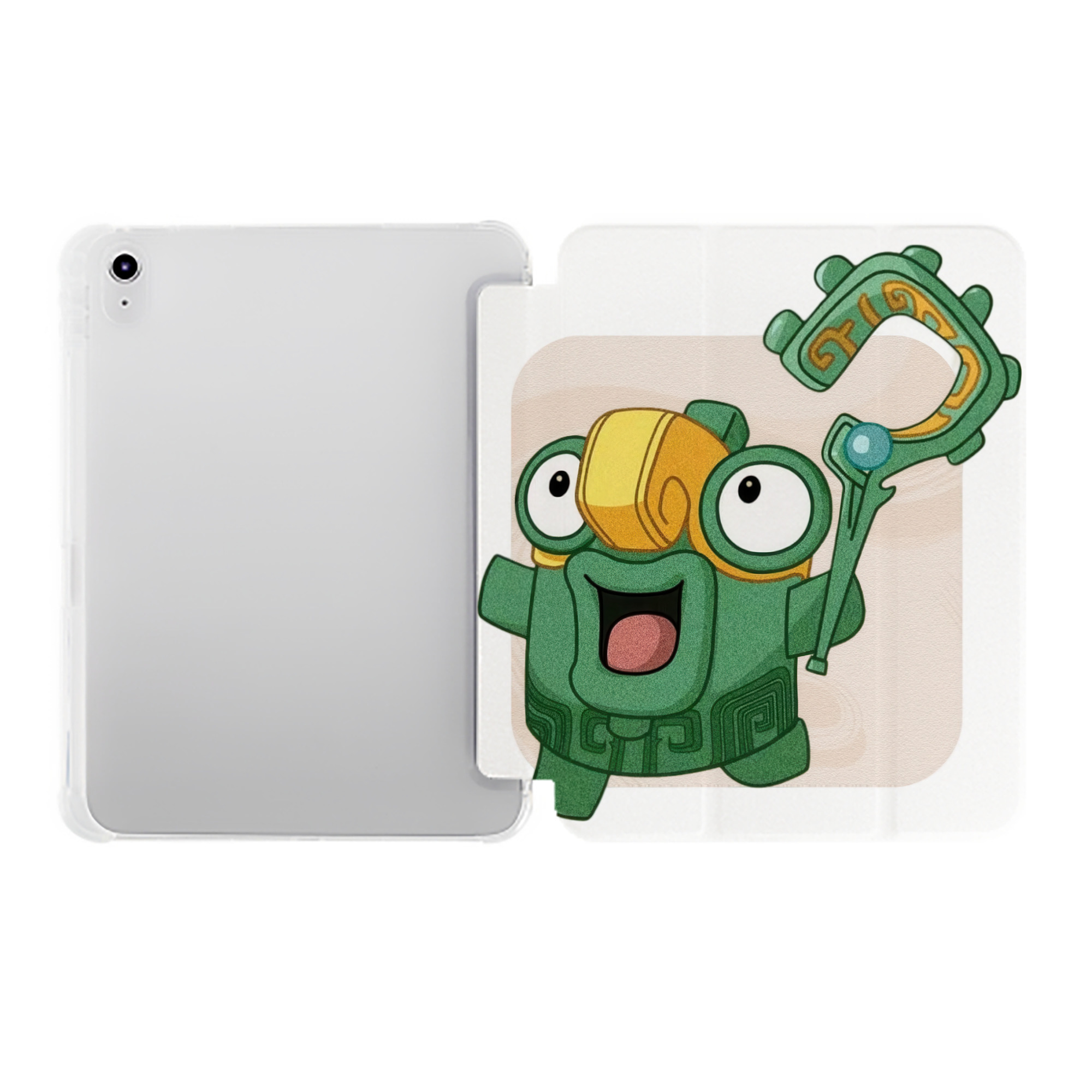 （画像用） Ne Zha 2 ナタ 魔童の大暴れ IPad ケース ペン収納付き 三つ折りスタンド PUレザー×シリコン 対応機種9.5/10.5/10.9インチ